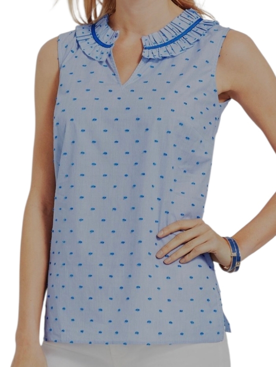 Talbots Tops - Talbots Top Ruffle Split Neckline, Sz M petite